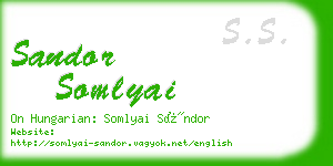 sandor somlyai business card